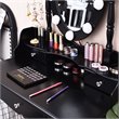 Costway Contemporary MDF Vanity Dressing Table Set with 2 Side Drawers in Black