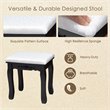 Costway Contemporary MDF Vanity Dressing Table Set with 2 Side Drawers in Black