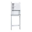 Costway Contemporary MDF Over The Toilet Space Saver with Louver Door in White