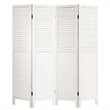 Costway 4-panel Contemporary Wood Folding Privacy Room Divider in White