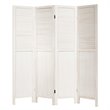 Costway 4-panel Contemporary Wood Folding Privacy Room Divider in White