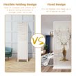 Costway 4-panel Contemporary Wood Folding Privacy Room Divider in White