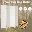 Costway 4-panel Contemporary Wood Folding Privacy Room Divider in White