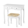 Costway MDF and Wood Vanity Dressing Table Set with Stool & Oval Mirror in White