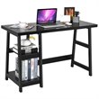Costway Contemporary Engineered Wood Computer Desk with Removable Shelf in Black