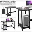 Costway Contemporary Engineered Wood Computer Desk with Removable Shelf in Black