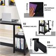 Costway Contemporary Engineered Wood Computer Desk with Removable Shelf in Black