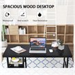 Costway Contemporary Engineered Wood Computer Desk with Removable Shelf in Black