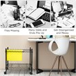 Costway Contemporary Steel Rolling File Cart with Extra Shelf in Black