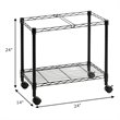 Costway Contemporary Steel Rolling File Cart with Extra Shelf in Black