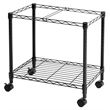 Costway Contemporary Steel Rolling File Cart with Extra Shelf in Black