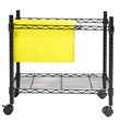 Costway Contemporary Steel Rolling File Cart with Extra Shelf in Black
