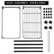 Costway Contemporary Steel Rolling File Cart with Extra Shelf in Black