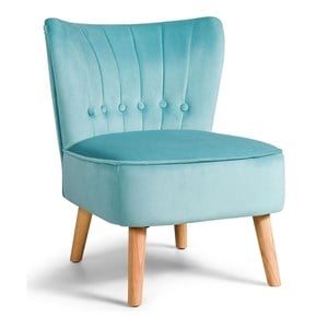 Costway Contemporary Rubber Wood & Tufted Velvet Armless Leisure Chair in Green