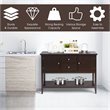 Costway MDF and Pine Wood Sideboard with Drawers & Storage Cabinets in Coffee
