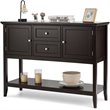 Costway MDF and Pine Wood Sideboard with Drawers & Storage Cabinets in Coffee