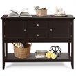Costway MDF and Pine Wood Sideboard with Drawers & Storage Cabinets in Coffee