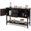 Costway MDF and Pine Wood Sideboard with Drawers & Storage Cabinets in Coffee