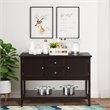 Costway MDF and Pine Wood Sideboard with Drawers & Storage Cabinets in Coffee