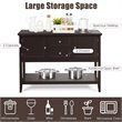 Costway MDF and Pine Wood Sideboard with Drawers & Storage Cabinets in Coffee
