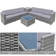 Costway 8-piece Polyester and Rattan Patio Sofa Set with Storage in Gray