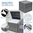 Costway 8-piece Polyester and Rattan Patio Sofa Set with Storage in Gray