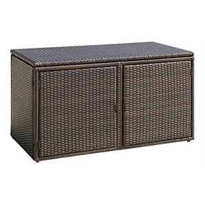 Costway 88-gallon Contemporary Rattan Patio Container Box Bin in Brown