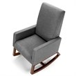 Costway Contemporary Plywood and Fabric Upholstered Rocking Chair in Gray