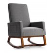 Costway Contemporary Plywood and Fabric Upholstered Rocking Chair in Gray