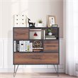 Costway Engineered Wood Sideboard with Metal Leg and Drawers in Walnut