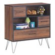 Costway Engineered Wood Sideboard with Metal Leg and Drawers in Walnut