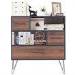 Costway Engineered Wood Sideboard with Metal Leg and Drawers in Walnut