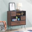Costway Engineered Wood Sideboard with Metal Leg and Drawers in Walnut