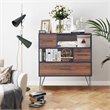 Costway Engineered Wood Sideboard with Metal Leg and Drawers in Walnut