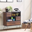 Costway Engineered Wood Sideboard with Metal Leg and Drawers in Walnut