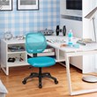 Costway Sponge Adjustable Height Low-Back Armless Computer Desk Chair in Blue