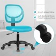 Costway Sponge Adjustable Height Low-Back Armless Computer Desk Chair in Blue