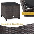 Costway 3-piece Rattan Patio Furniture Set with Back & Seat Cushion in Beige