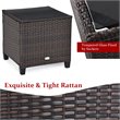 Costway 3-piece Rattan Patio Furniture Set with Back & Seat Cushion in Red