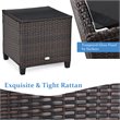 Costway 3-piece Rattan Patio Furniture Set with Back & Seat Cushion in Turquoise
