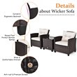 Costway 3-piece Rattan Patio Furniture Set with Back & Seat Cushion in Off White