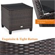 Costway 3-piece Rattan Patio Furniture Set with Back & Seat Cushion in Off White