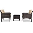 Costway 3-piece Rattan Patio Furniture Set with Sofa Chair in Beige
