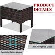 Costway 3-piece Rattan Patio Furniture Set with Sofa Chair in Red
