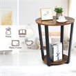 Costway Contemporary Engineered Wood End Table with Storage Shelf in Brown/Black