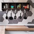 Costway Contemporary P2 MDF Wall Mounted Storage Cabinets with 5 Hooks in Brown