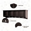 Costway Contemporary P2 MDF Wall Mounted Storage Cabinets with 5 Hooks in Brown