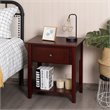 Costway Contemporary MDF and Pine Beside Table with Sturdy Frame in Brown