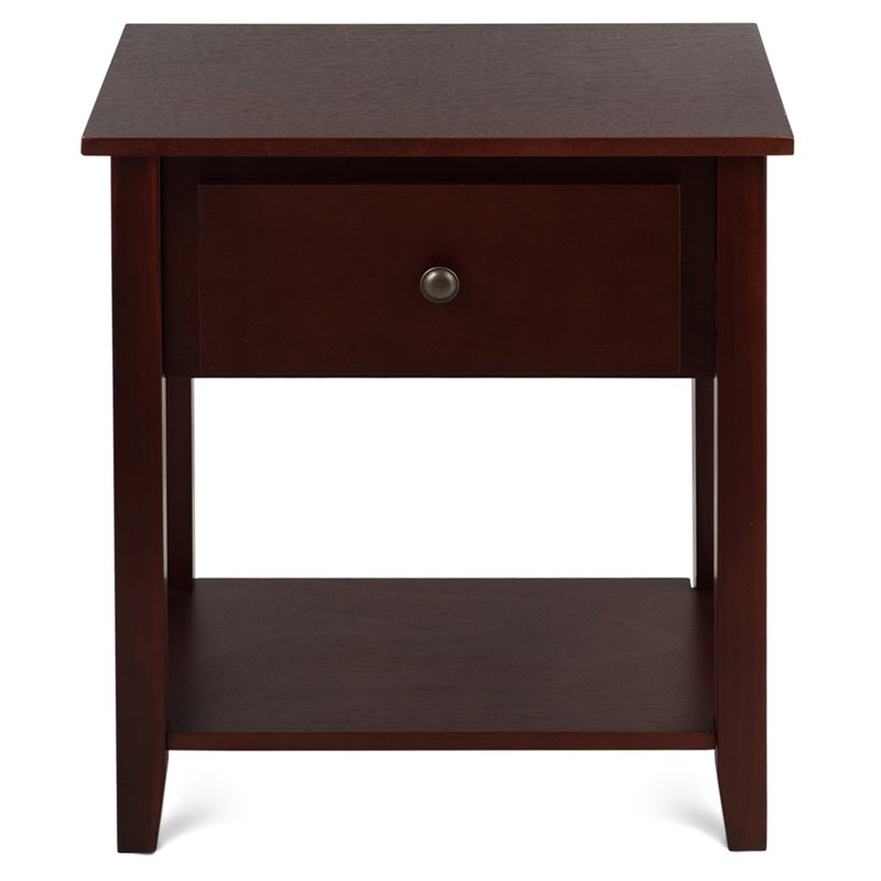 Costway Contemporary MDF and Pine Beside Table with Sturdy Frame in Brown
