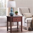 Costway Contemporary MDF and Pine Beside Table with Sturdy Frame in Brown